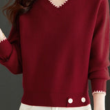 V-neck knitted sweaters