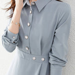 Fashionable Waist-Slimming Shirt Dress - liwisi