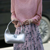 Soft Casual Knit Crewneck Top & Printed Midi Skirt Two-Piece Set