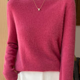 Solid-color round-neck base layer shirt