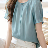 French Fresh Solid Color Shirt
