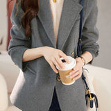Casual Office Wool-Blend Blazer