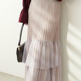 Fashionable Versatile Knit Paneled Skirt - liwisi