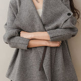Fashion Casual Notch Lapel Sweater Coat