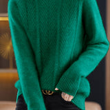 Casual Half-High Neck Ribbed Pullover Sweater