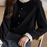 French Lace Patchwork Shirt - liwisi