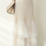 Fashionable Versatile Knit Paneled Skirt - liwisi