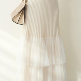Fashionable Versatile Knit Paneled Skirt - liwisi