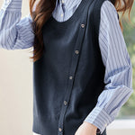Early Autumn Fashionable Vest Spliced Shirt - liwisi