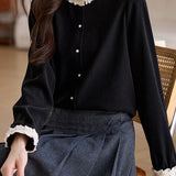 French Lace Patchwork Shirt - liwisi