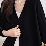 Casual Batwing Sleeve Fringed Knit Cardigan - liwisi