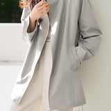 Casual Commuting Simple Loose Long-Sleeve Trench Coat - liwisi