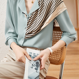 Early Autumn Elegant Office Suit Collar Long-Sleeve Shirt