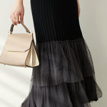 Fashionable Versatile Knit Paneled Skirt - liwisi