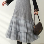 Fashionable Versatile Knit Paneled Skirt - liwisi