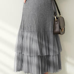 Fashionable Versatile Knit Paneled Skirt - liwisi