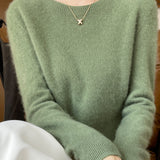 Solid-color round-neck base layer shirt