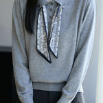 French Fashion Knit Top with Tie - liwisi