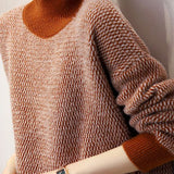 Warm Turtleneck Patchwork Sweater