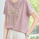Gentle Commuter Pearl Bow T-shirt