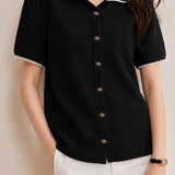 Elegant Commuter Ruffled Lapel Blouse