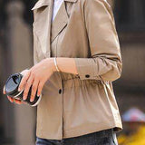 Casual Lapel Double Breasted Long Sleeve Trench Coat