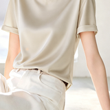 Elegant Minimalist Round Neck Short-Sleeve T-Shirt