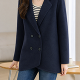 Elegant Minimal Lapel Knit Coat
