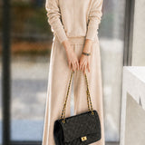 Casual Solid Knit Two-Piece Set With Side Slits