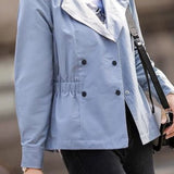 Casual Lapel Double Breasted Long Sleeve Trench Coat