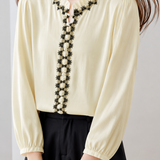 Elegant Commuter Ruffled Seven-point Sleeve Blouse