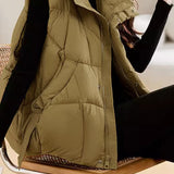 Minimalist Solid Color Down Vest Jacket