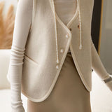 Chanel-Inspired V-Neck Rope Decor Gilet - 2 Colors Available