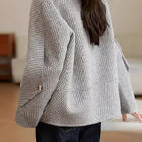 Stand Collar Double Button Melton Coat with Lining