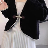 V-Neck Toggle Button Knit Cardigan - 2 Colors Available