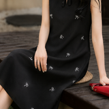 Elegant French Sleeveless Bow Dress