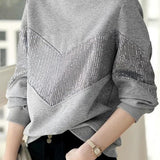 Fashionable Sequin Patchwork Sweatshirt