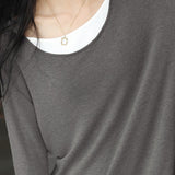 Knitted sweater in fake two-piece style with color-blocking splicing