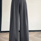 Casual Versatile Pleated Wide-leg Pants
