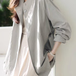 Casual Commuting Simple Loose Long-Sleeve Trench Coat - liwisi
