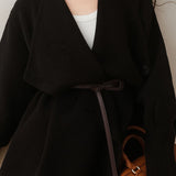 Fashion Casual Notch Lapel Sweater Coat