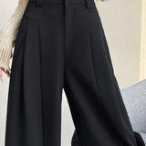 Casual Versatile Pleated Wide-leg Pants