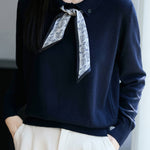 French Fashion Knit Top with Tie - liwisi