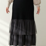 Fashionable Versatile Knit Paneled Skirt - liwisi