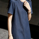 Elegant Casual Crew Neck Ruffled Short-Sleeve Dress