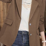 Elegant Commuter Back‑Slit Strap Blazer
