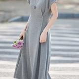 Commuter Elegant Side Button Placket Dress