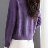 Exquisite Elegant V-Neck Rhombus Texture Beaded Knit Cardigan