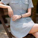 Elegant Commuter Tweed Dress