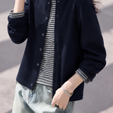Casual Fake Two-Piece Stripe Spliced Knit Sweater